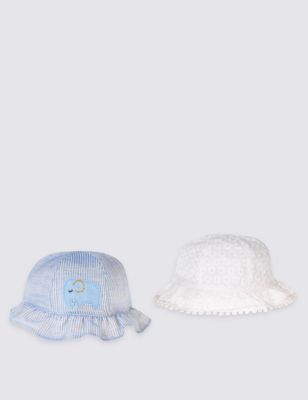 Kids&rsquo; 2 Pack Pure Cotton Hats